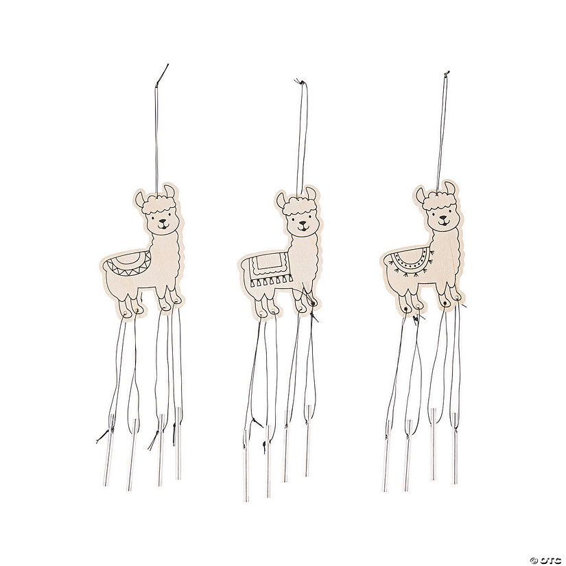 Color Your Own Fiesta Llama Wind Chimes - 12 Pc. Image