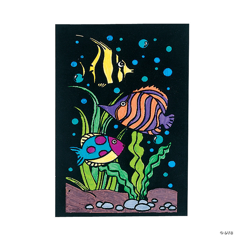 Color Your Own Fish Fuzzy Pictures - 12 Pc. Image