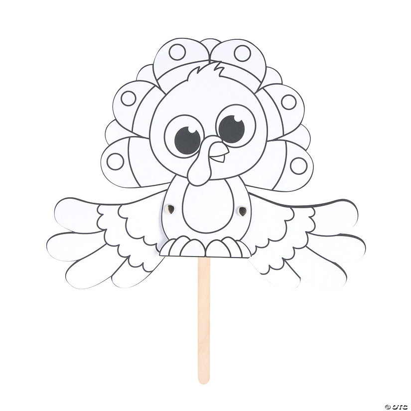 Color Your Own Flapping Turkey Craft Kit - Makes 12 Image
