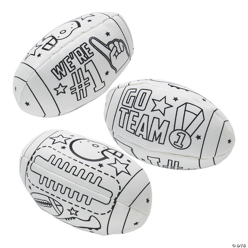 Color Your Own Footballs - 12 Pc. Image