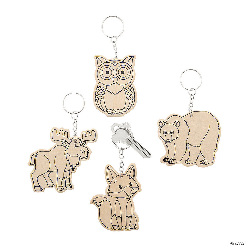 Color Your Own Forest Animal Keychains - 12 Pc. Image