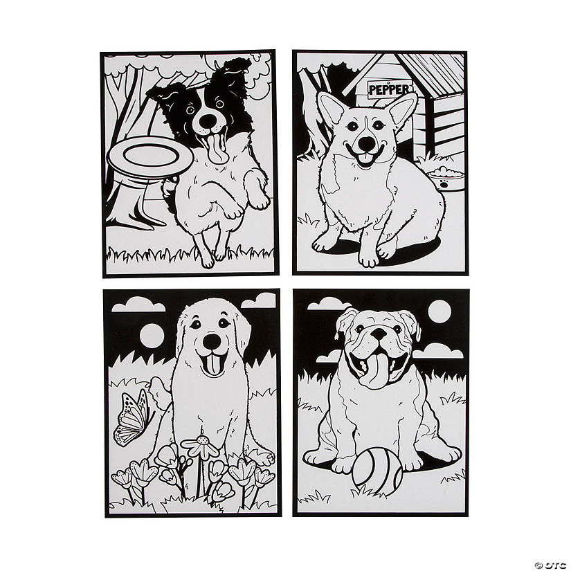 Color Your Own Fuzzy Dog Posters - 24 Pc. Image