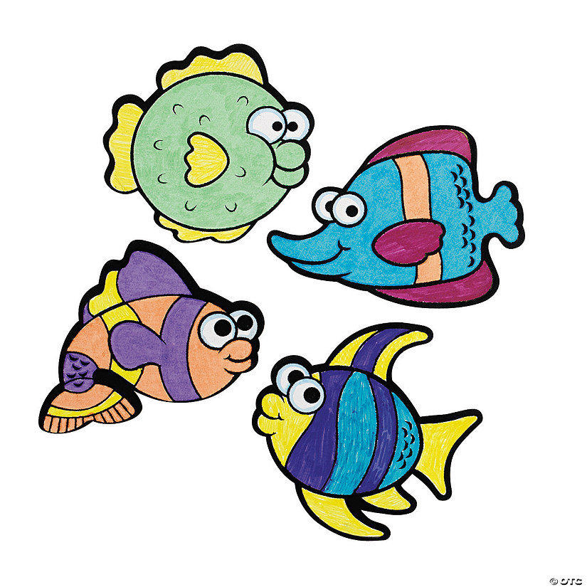 Color Your Own Fuzzy Fish Magnets - 12 Pc. Image
