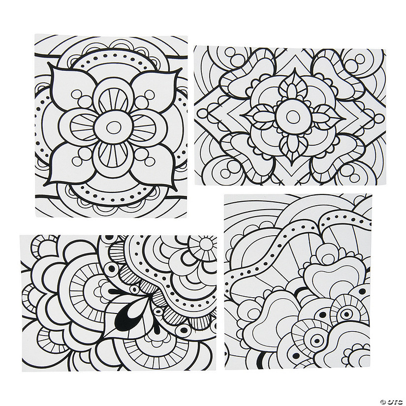 Color Your Own Fuzzy Mandala Posters - 24 Pc. Image