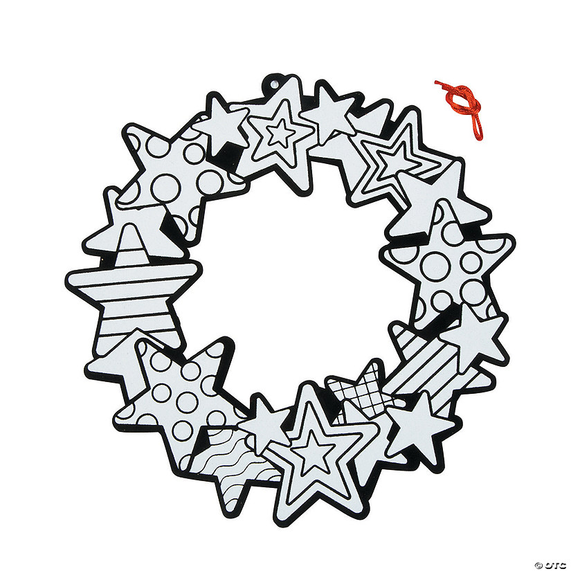 Color Your Own Fuzzy Patriotic Wreaths - 12 Pc. Image