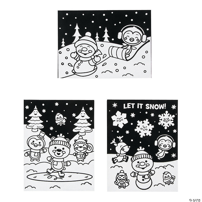 Color Your Own Fuzzy Winter Posters - 24 Pc. Image
