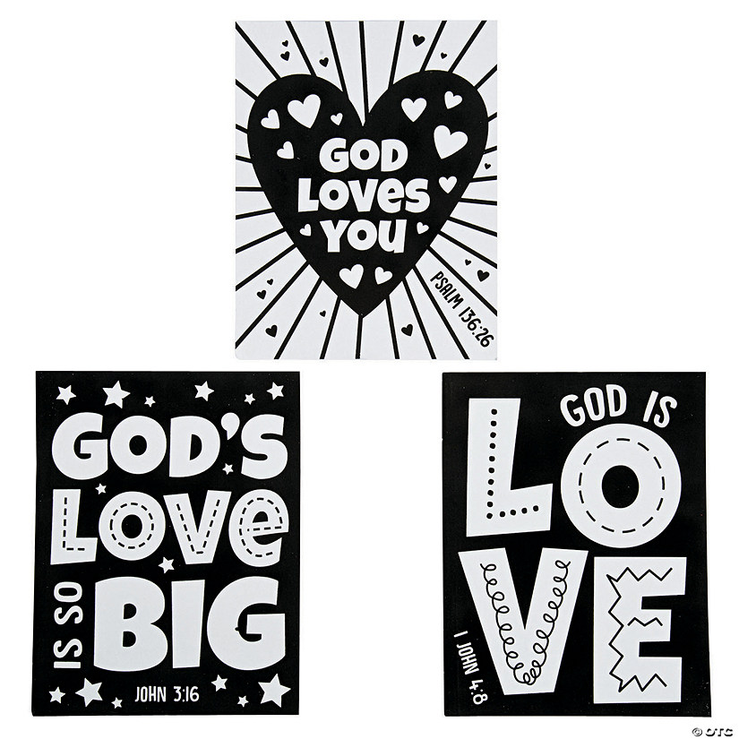 Color Your Own God&#8217;s Love Fuzzy Posters - 24 Pc. Image