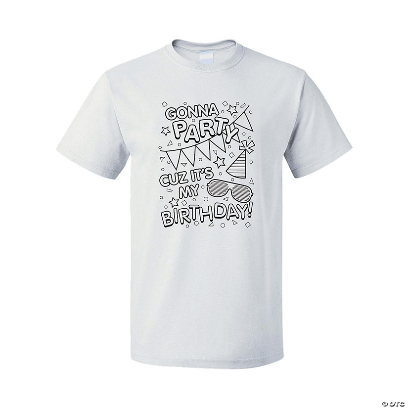 Color Your Own Gonna Party Birthday Party Youth T-Shirt Image