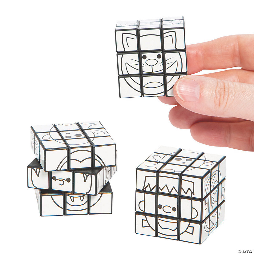 Color Your Own Halloween Mini Puzzle Cubes - 12 Pc. Image