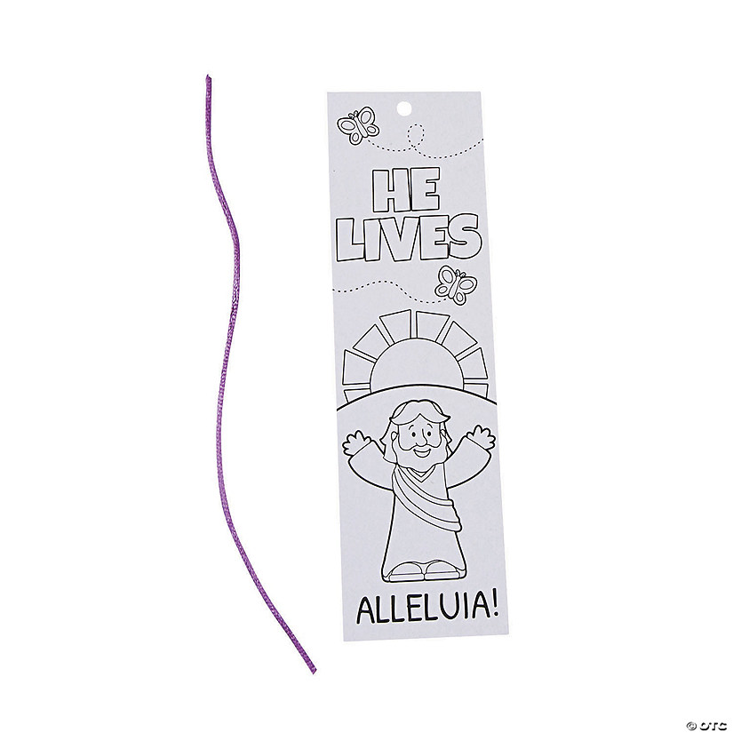 Color Your Own He Lives Bookmarks - 12 Pc. Image
