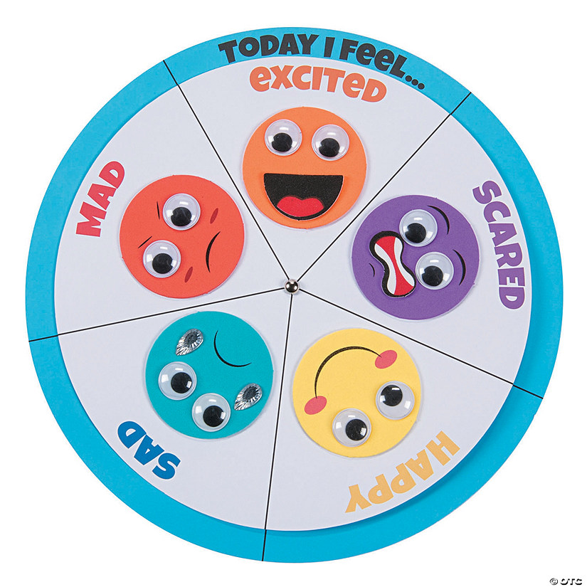 Color Your Own How I Feel Wheel Educational Craft Kit - 12 Pc. Image