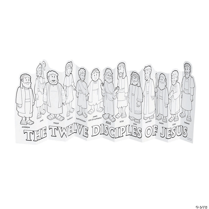 Color Your Own Jesus & 12 Disciples Accordion Stand-Ups - 24 Pc. Image