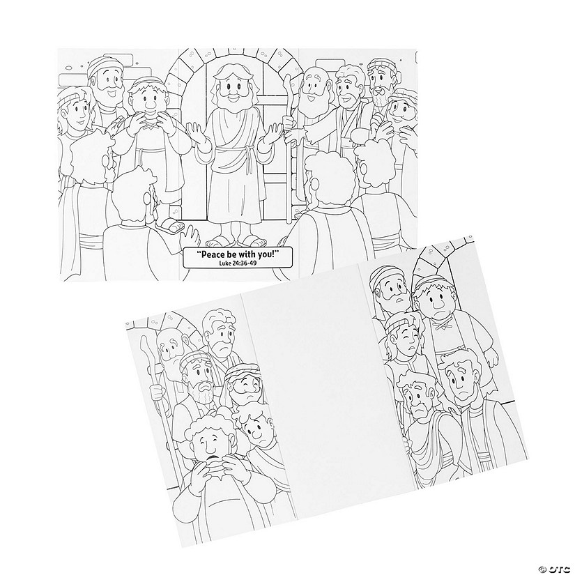 Color Your Own Jesus Appears to His Followers Folded Scenes - 12 Pc. Image