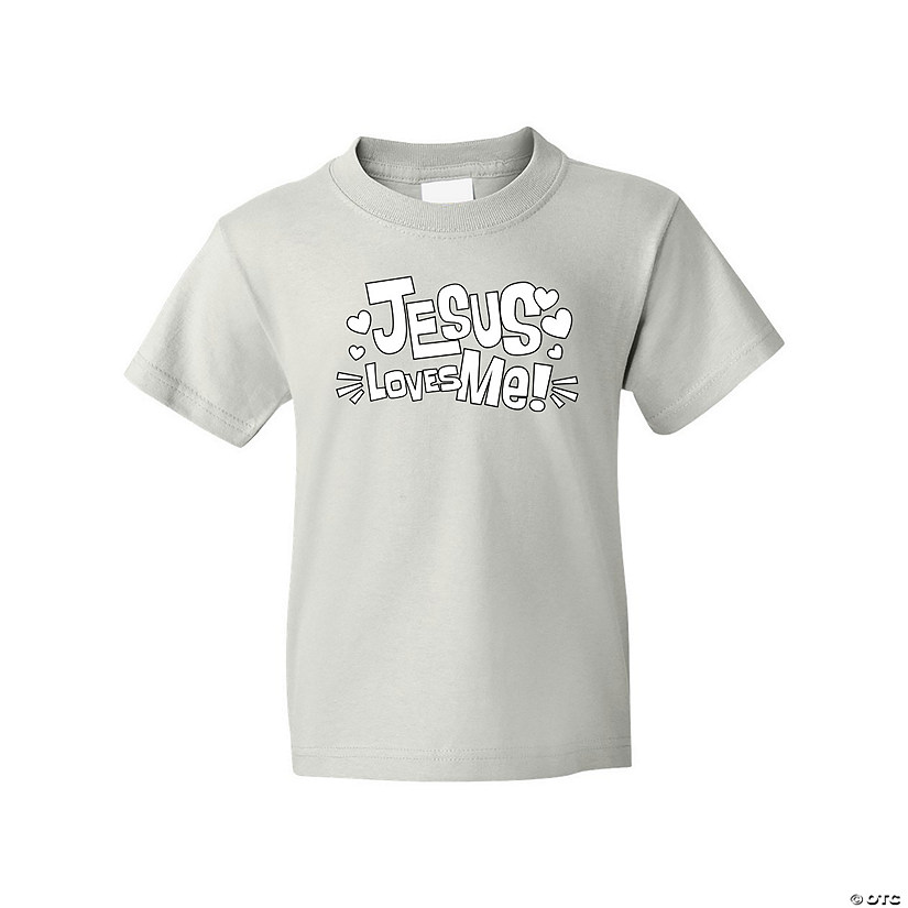 Color Your Own Jesus Loves Me Youth T-Shirt Image