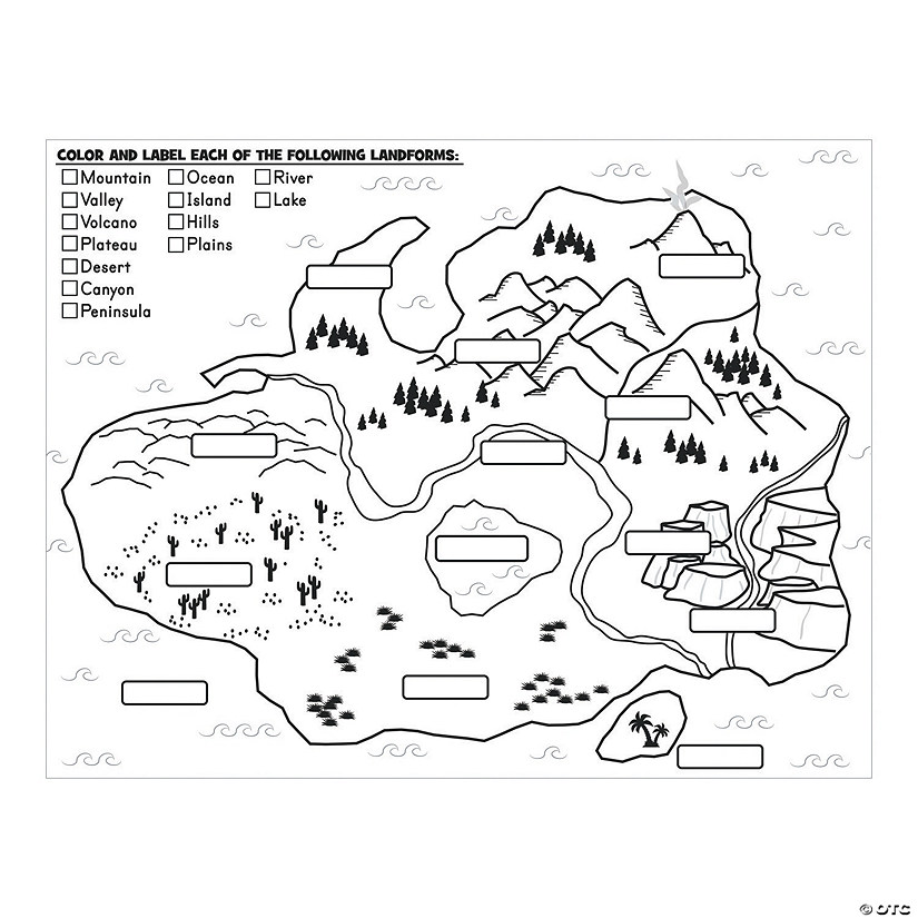 Color Your Own Label & Color Landforms Posters | Oriental Trading