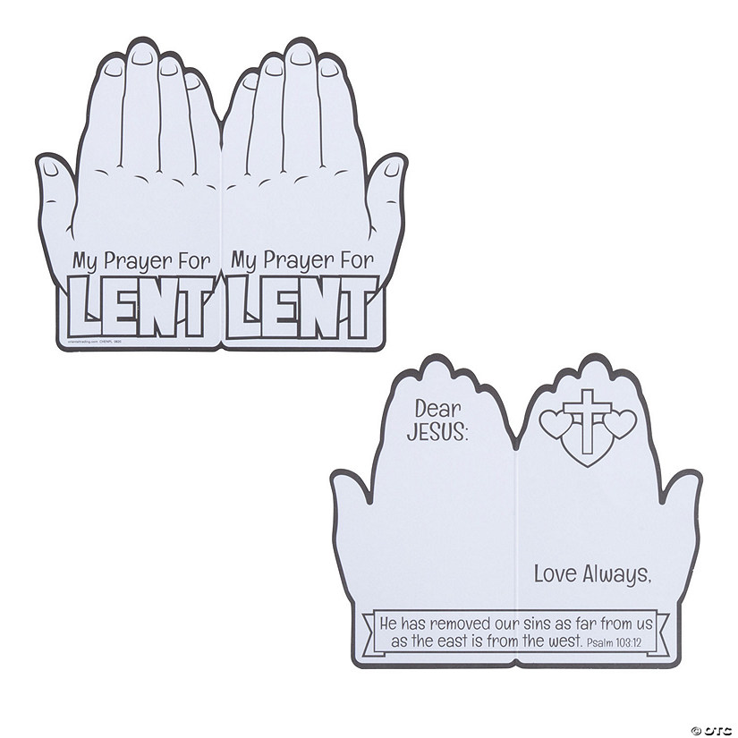 Color Your Own Lent Praying Hands - Makes 12 Image