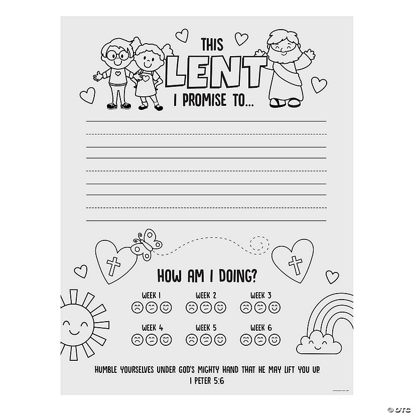 Color Your Own Lent Promises Posters - 30 Pc. Image