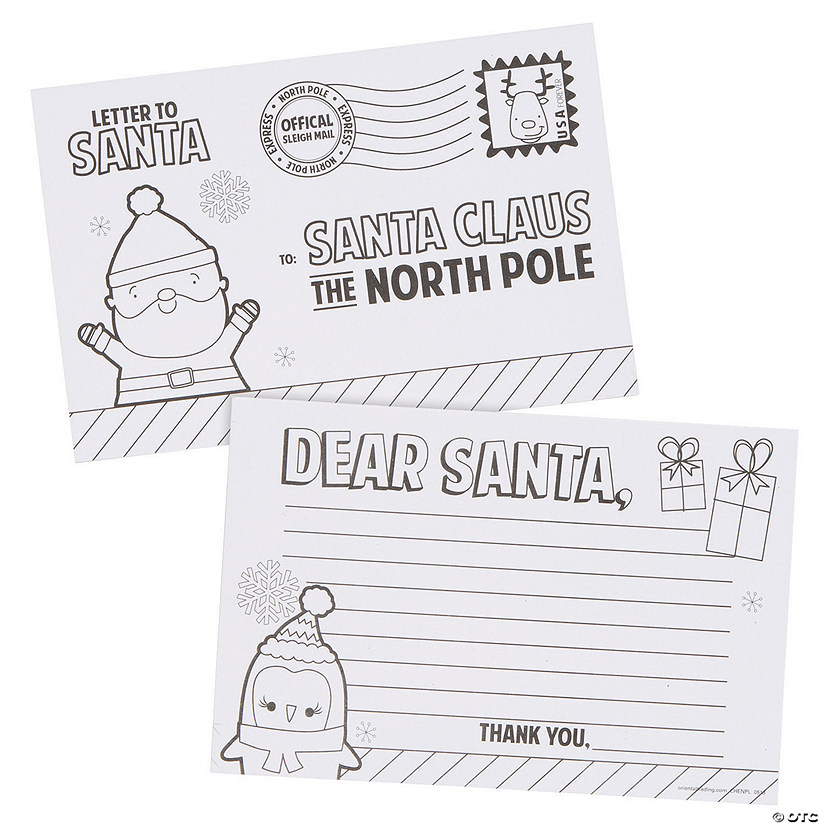 Color Your Own Letter to Santa Postcards - 24 Pc. Image