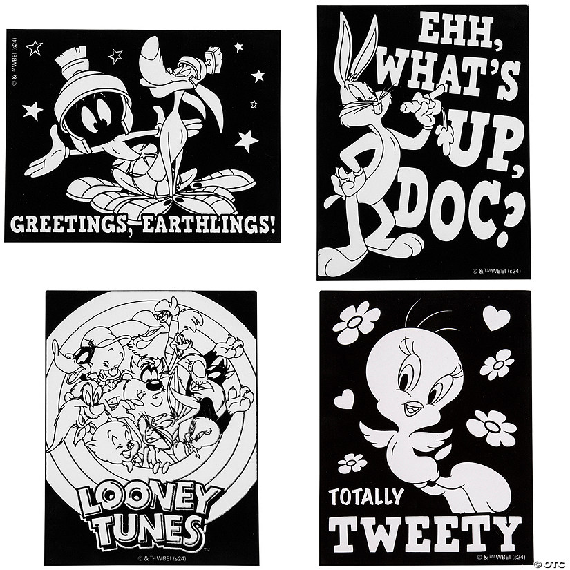 Color Your Own Looney Tunes&#8482; Fuzzy Posters - 24 Pc. Image