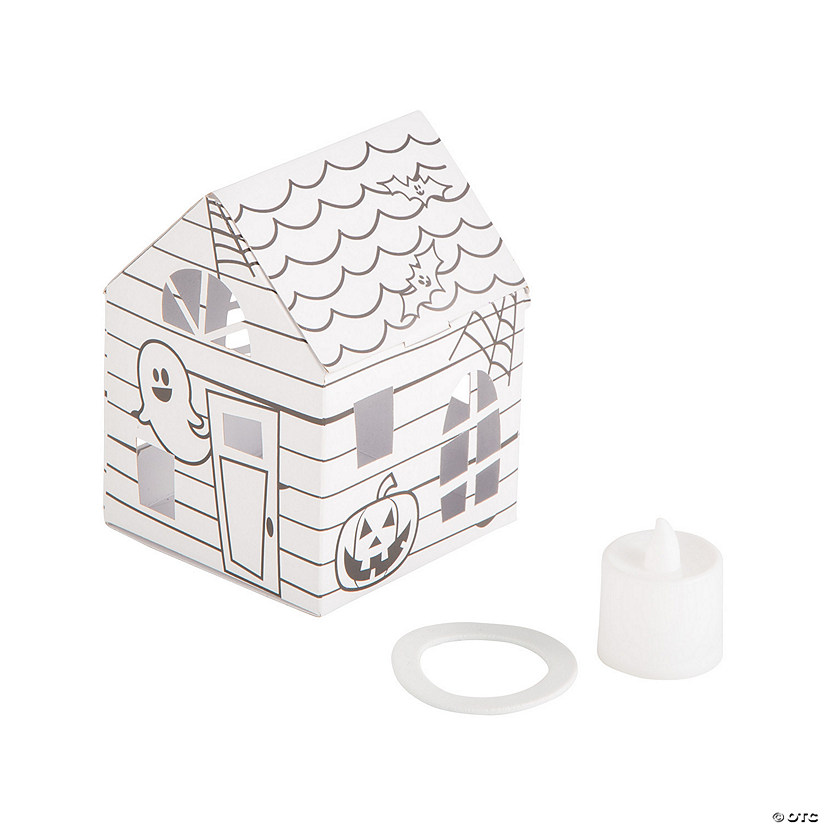 Color Your Own Luminary Halloween Haunted Houses - 12 Pc. Image