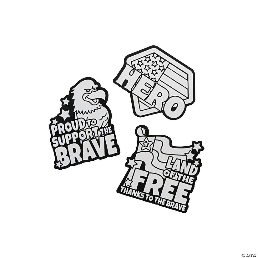 Color Your Own Military Service Fuzzy Magnets - 12 Pc. Image