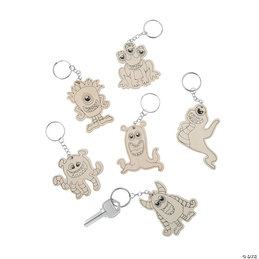Color Your Own Monster Keychains - 12 Pc. Image