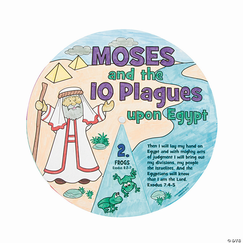 Color Your Own Moses & the 10 Plagues Wheels - 12 Pc. Image