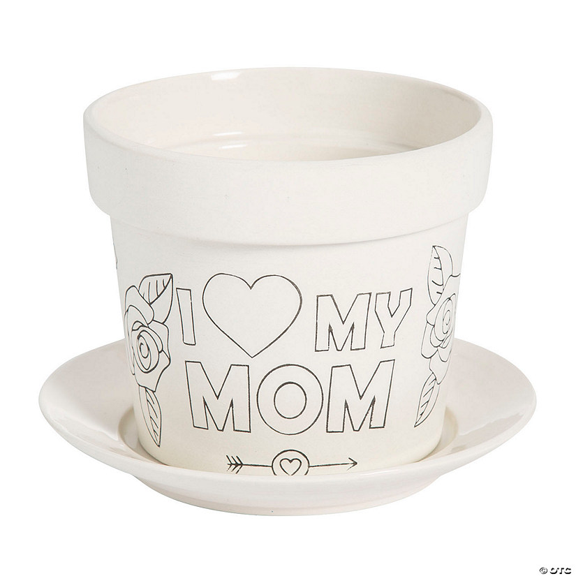 Color Your Own Mother&#8217;s Day Flower Pot - 6 Pc. Image