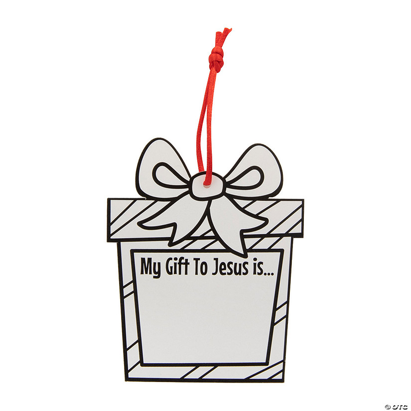 Color Your Own My Gift to Jesus Ornaments - 12 Pc. Image