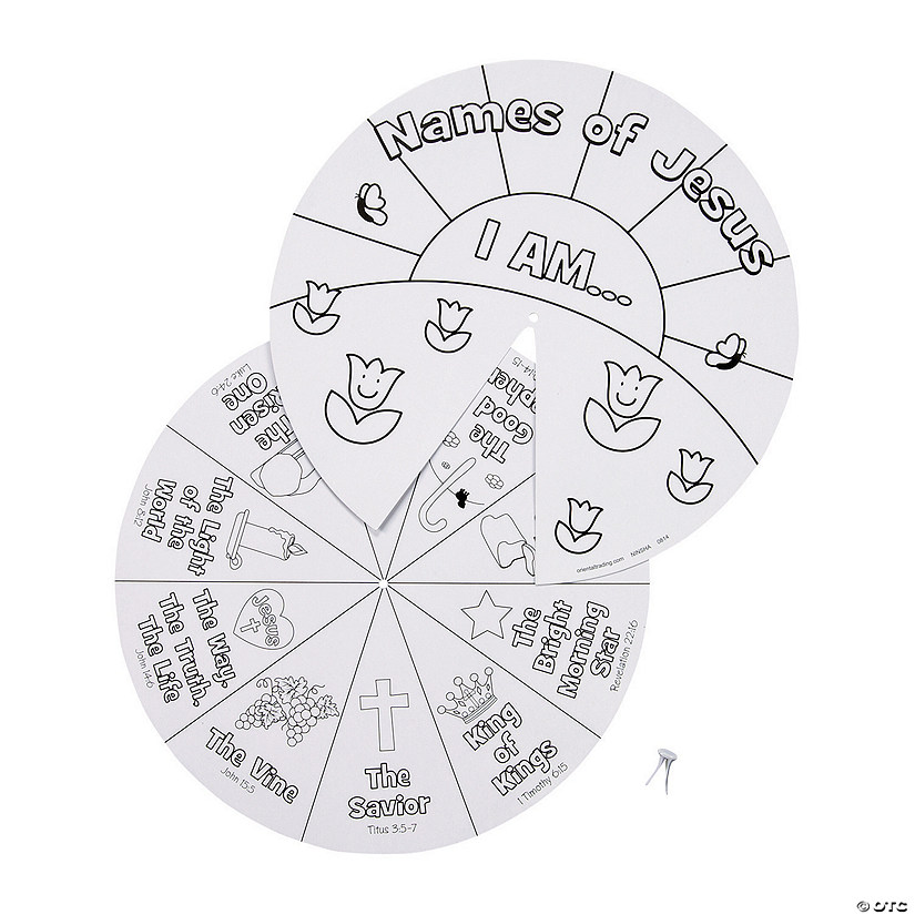 Color Your Own Names of Jesus Learning Wheels - Discontinued