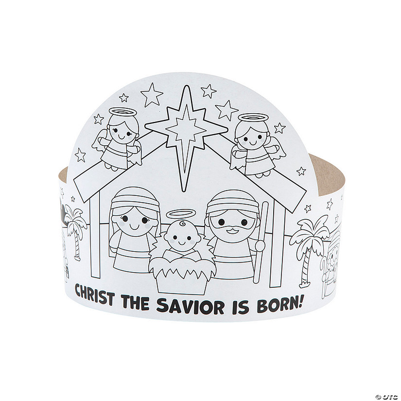 Color Your Own Nativity Crowns - 12 Pc. Image