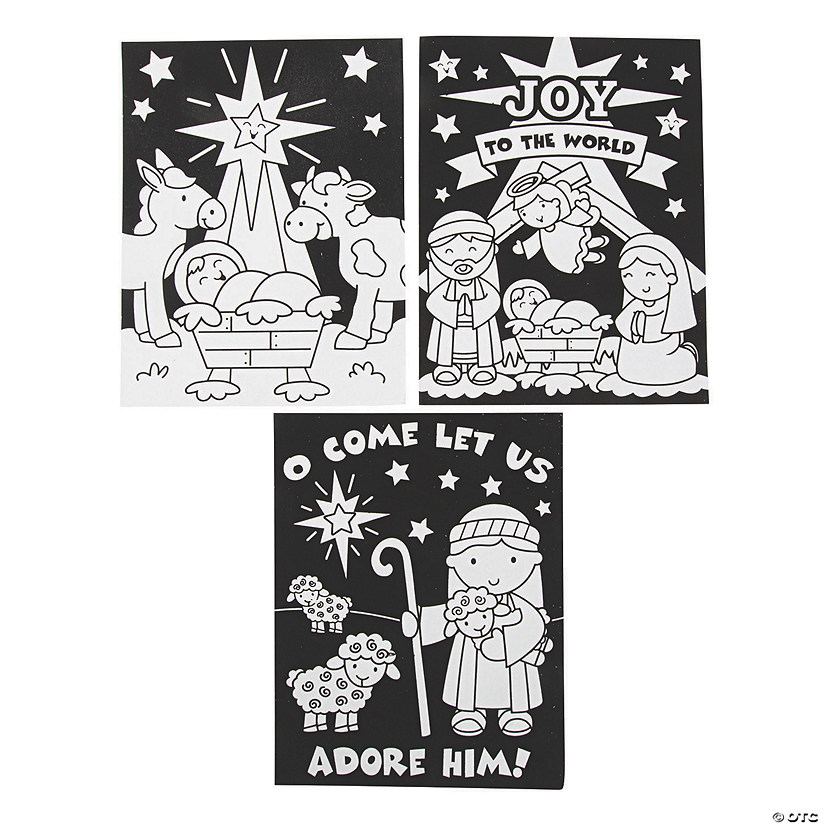 Color Your Own Nativity Fuzzy Posters - 24 Pc. Image