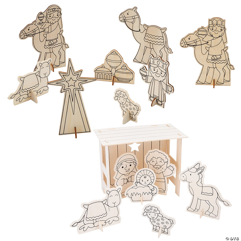 Color Your Own Nativity Playset Craft Kit - Makes 24 Image