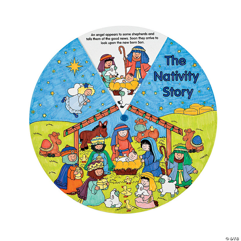 Color Your Own Nativity Wheels - 12 Pc. Image
