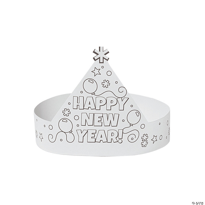 Color Your Own New Year Crowns - 12 Pc. Image