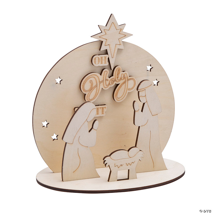 Color Your Own Oh Holy Night Nativity Tabletop Decoration Image