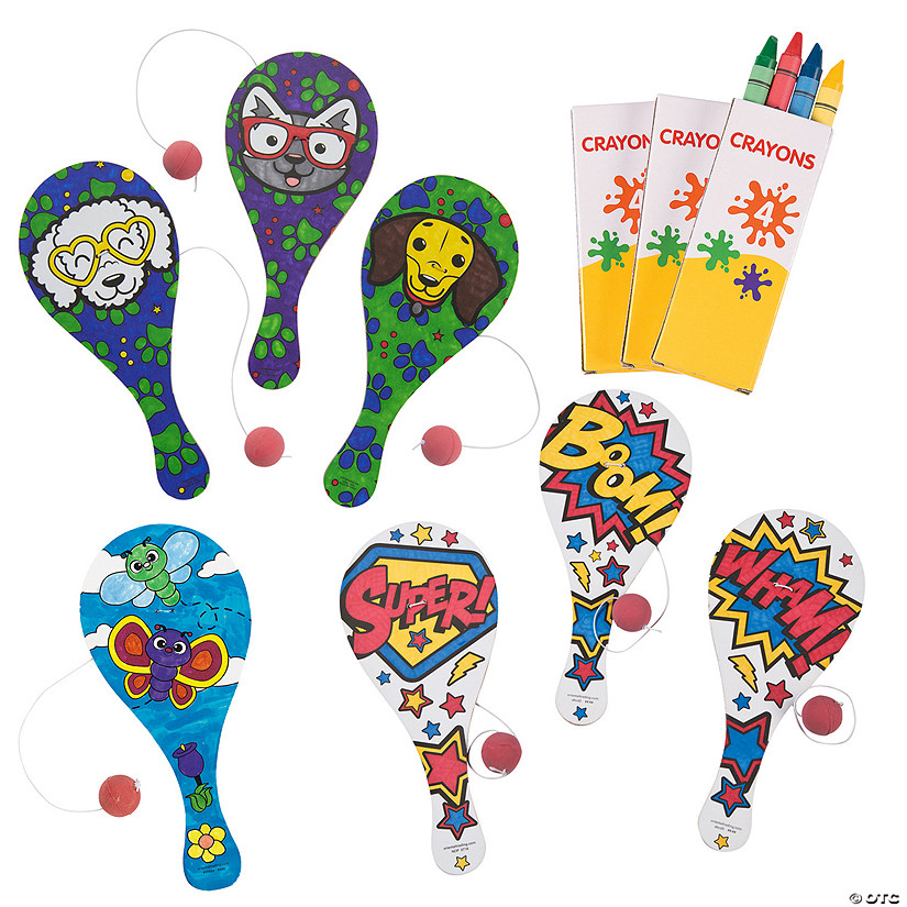 Color Your Own Paddleball Craft Kit Assortment - Makes 36 Image