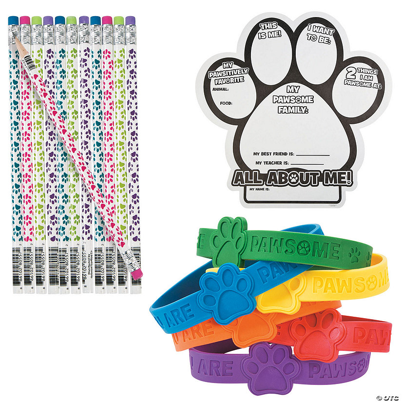 Color Your Own Paw Print Stationery Poster Kit &#8211; 78 Pc. Image