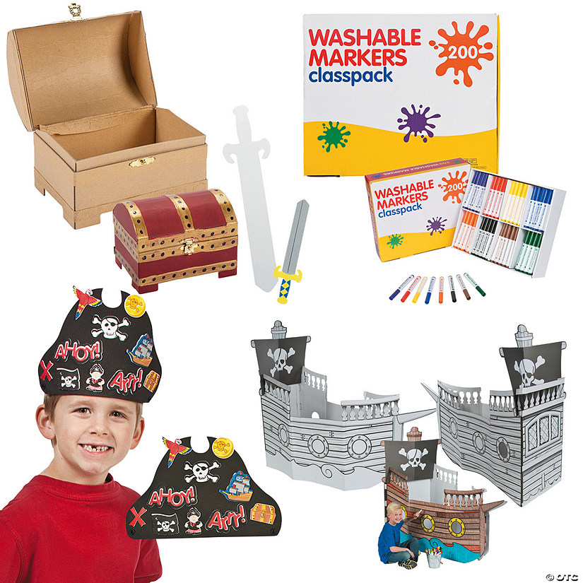 Color Your Own Pirate Craft Kit Assortment &#8211; 237 Pc. Image