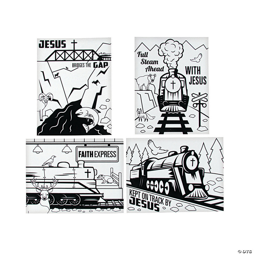 Color Your Own Railroad VBS Fuzzy Posters - 24 Pc. Image