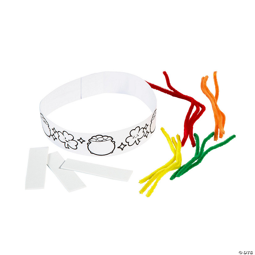 Color Your Own Rainbow Crown Craft Kit - Makes 12 Image