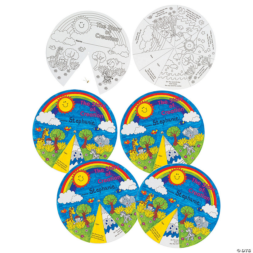 Color Your Own Religious Creation Story Wheels - 6 Pc. Image