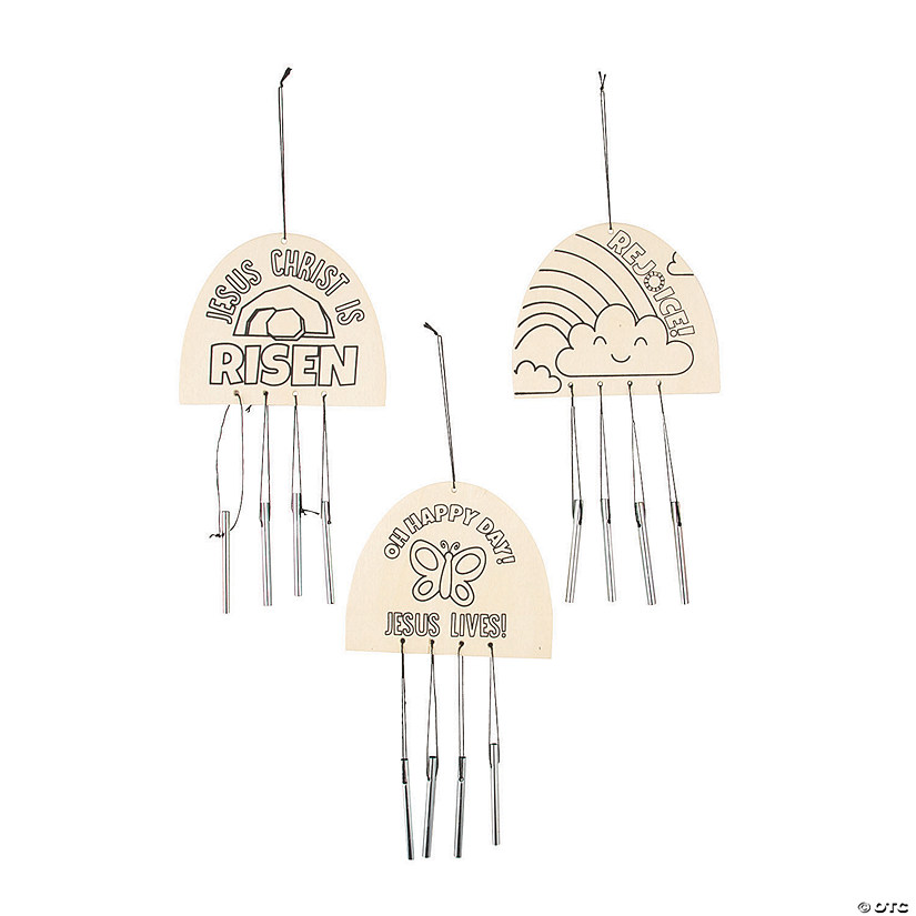 Color Your Own Religious Easter Wind Chimes - 12 Pc. Image
