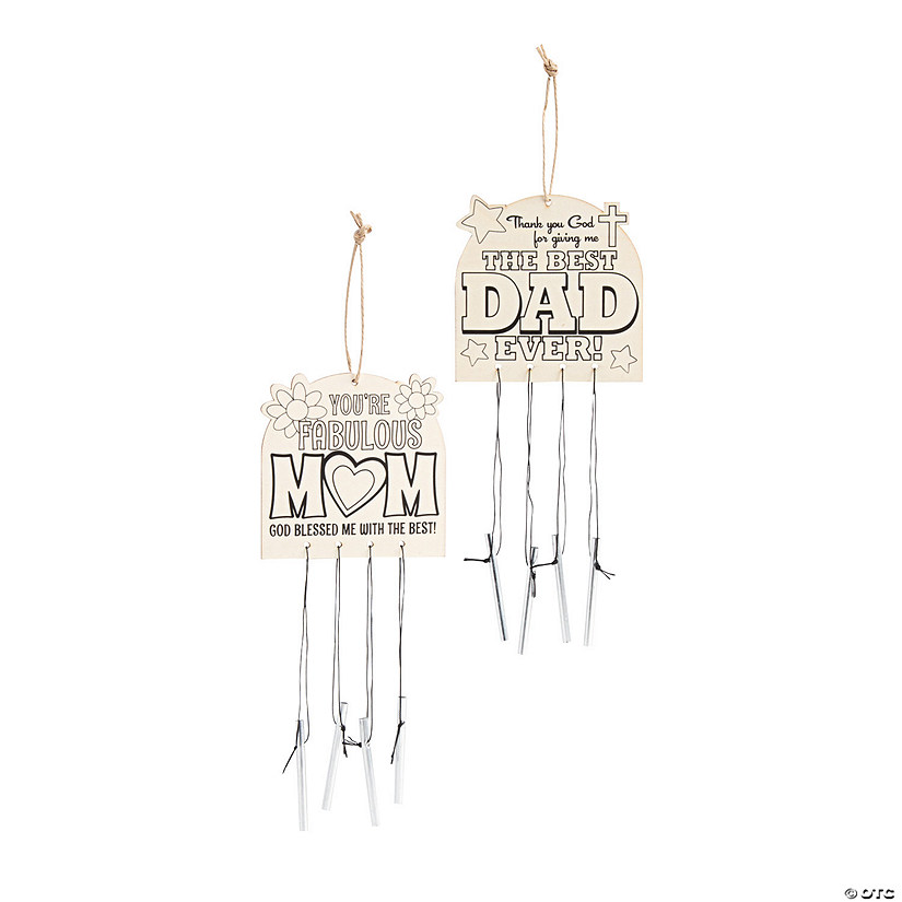 Color Your Own Religious Mom & Dad Wind Chimes - 12 Pc. Image