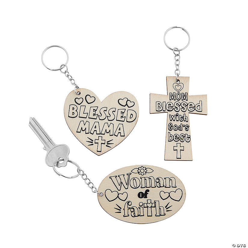Color Your Own Religious Mother&#8217;s Day Keychains - 12 Pc. Image