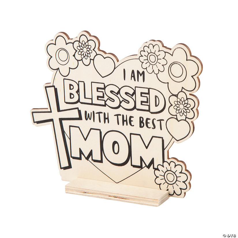 Color Your Own Religious Mother&#8217;s Day Tabletop Signs - 12 Pc. Image