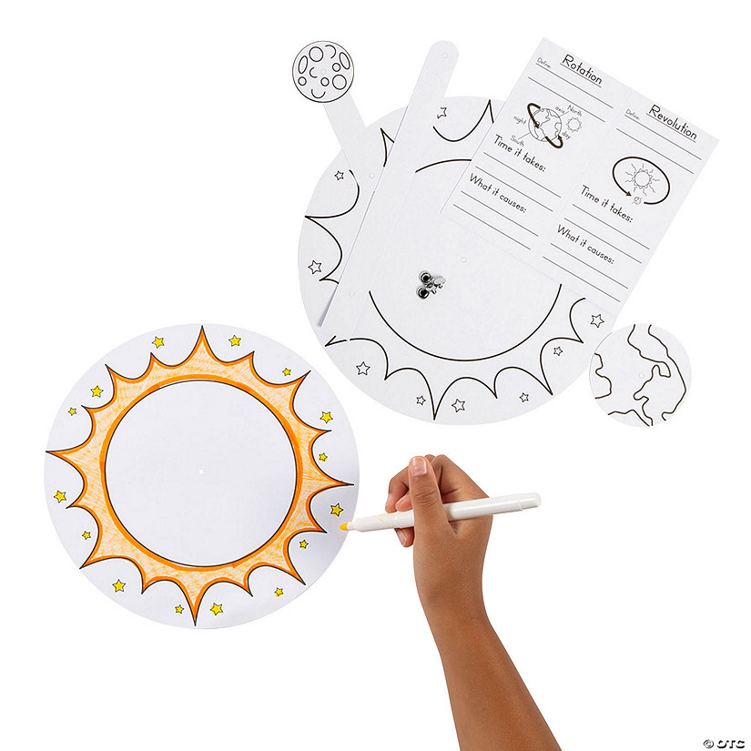 Color Your Own Revolution & Rotation Educational Craft Kits - 12 Pc. Image