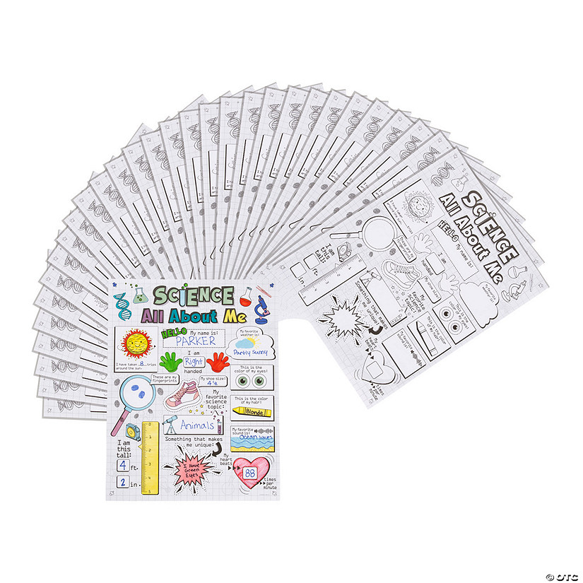 Color Your Own Science All About Me Posters - 30 Pc. | Oriental Trading