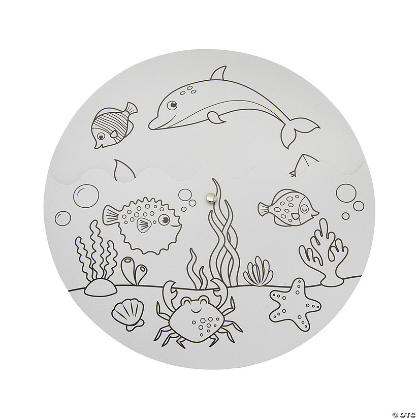 Color Your Own Sea Life Wheels &#8211; Makes 12 Image