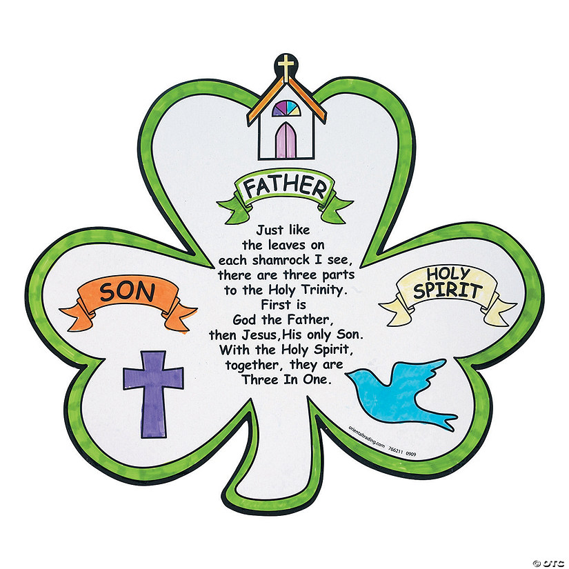 Color Your Own Shamrock Trinity Cutouts - 12 Pc. Image